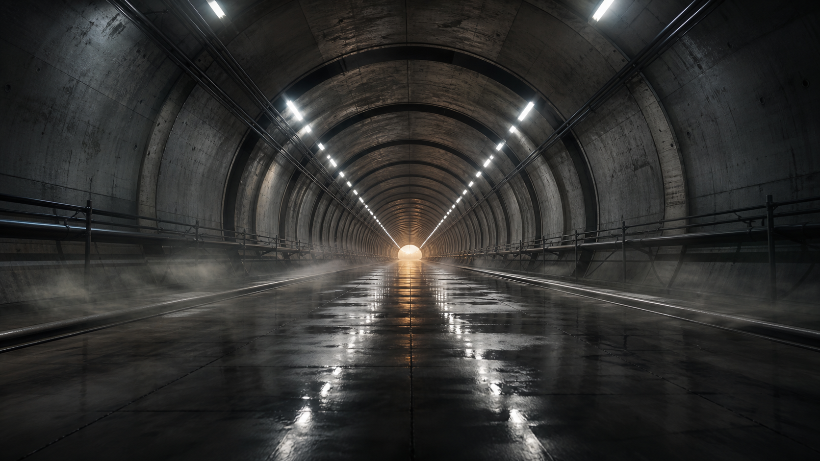 Generated transit tunnel keyframe used for an AI video prompt generator workflow