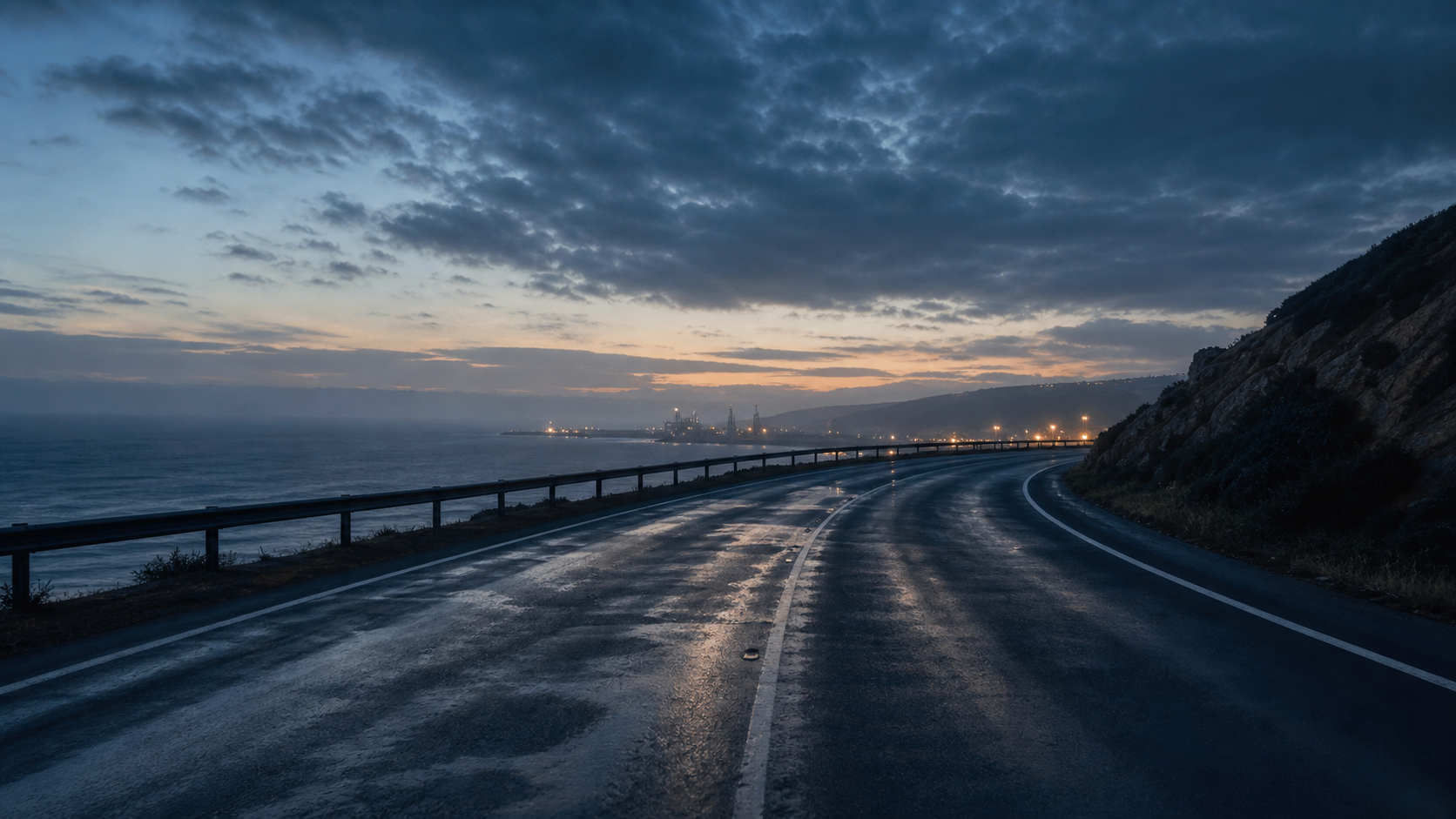 Generated coastal road keyframe used for an image to video prompt generator workflow