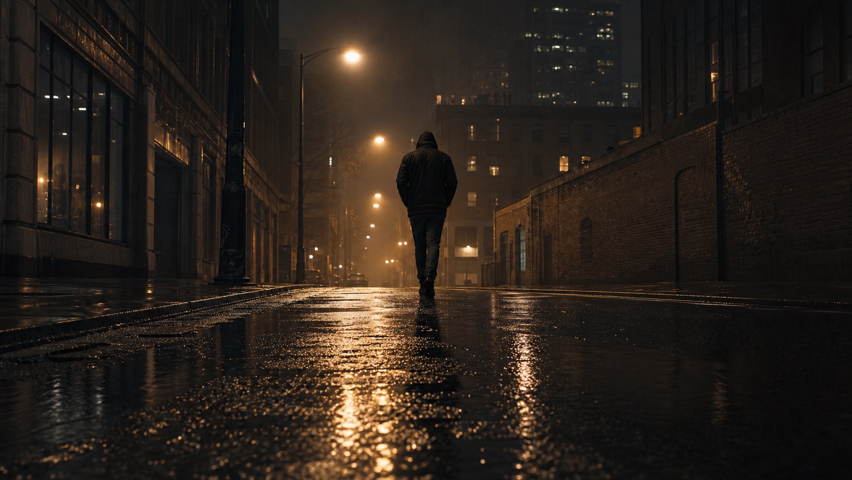 Generated rainy night street result from a Kling prompt generator case study
