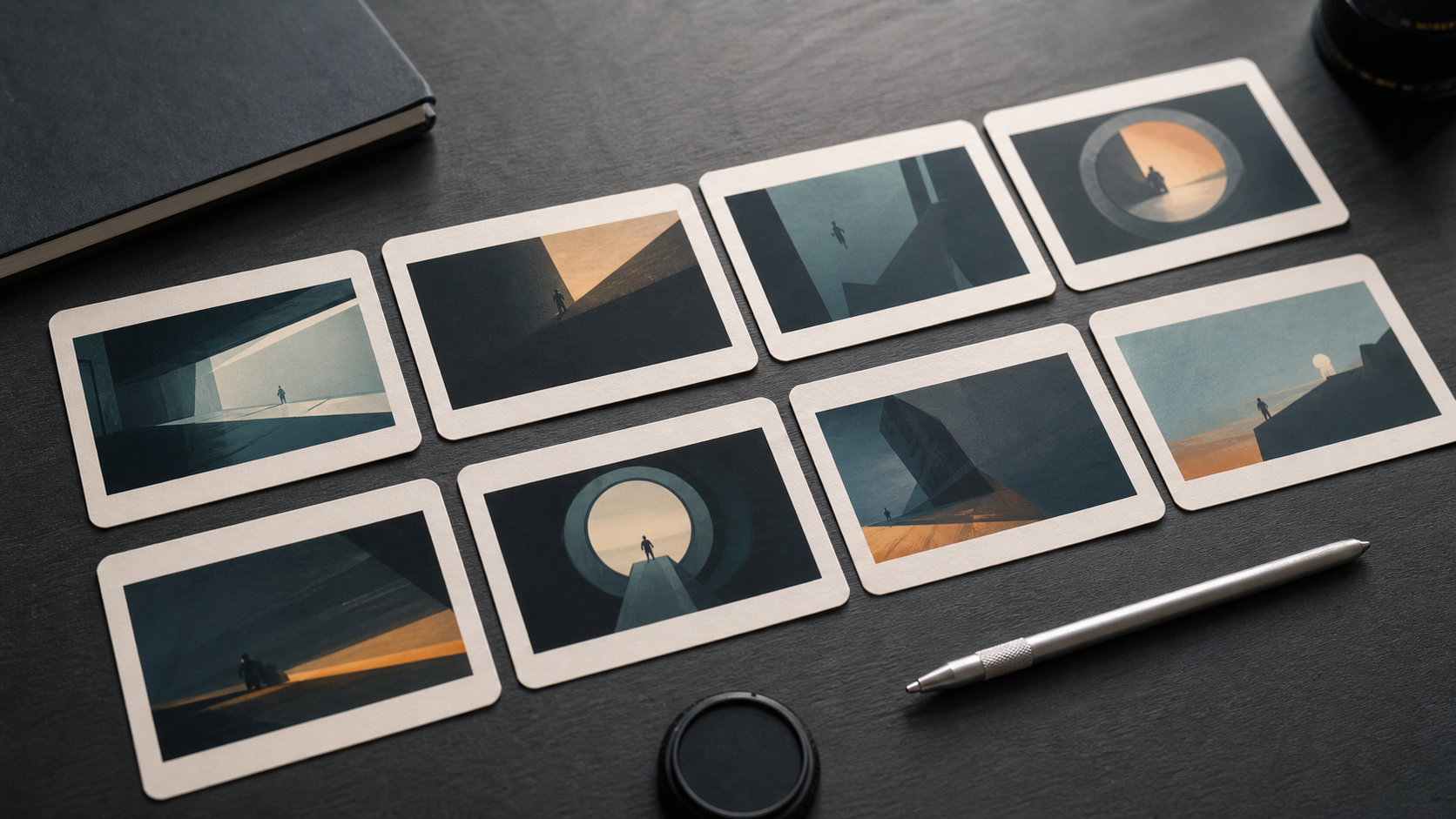 Generated storyboard cards used for a shot by shot prompt generator workflow