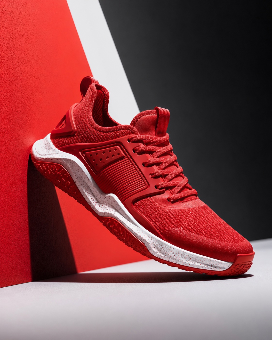 Generated red sneaker campaign result from a sneaker campaign prompts case study